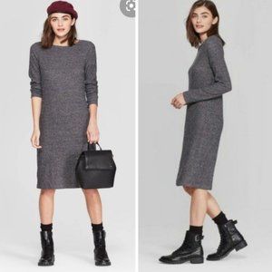 A New Day Ribbed Midi Dress Long Sleeve